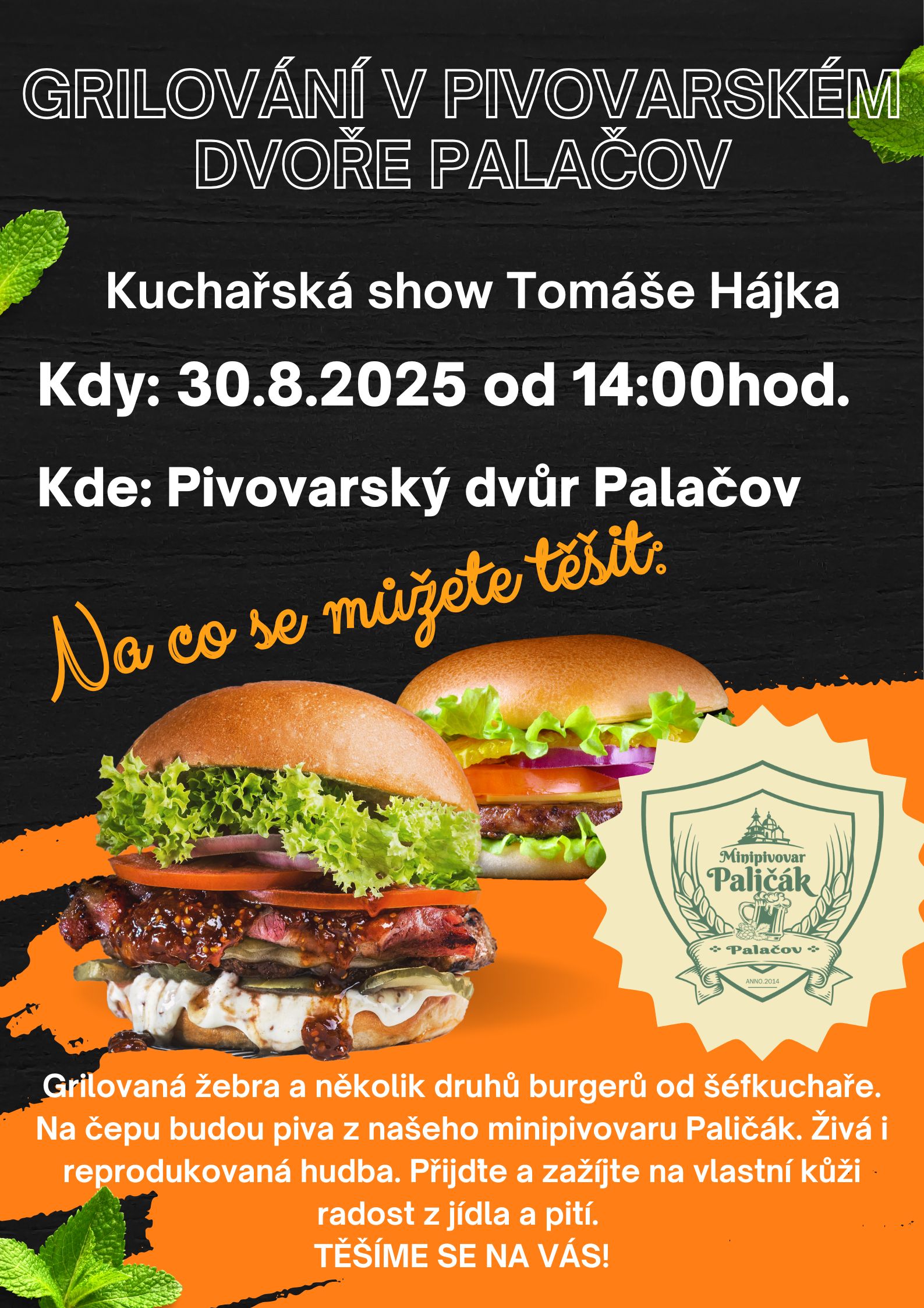 Plakát grilováni ve dvoře